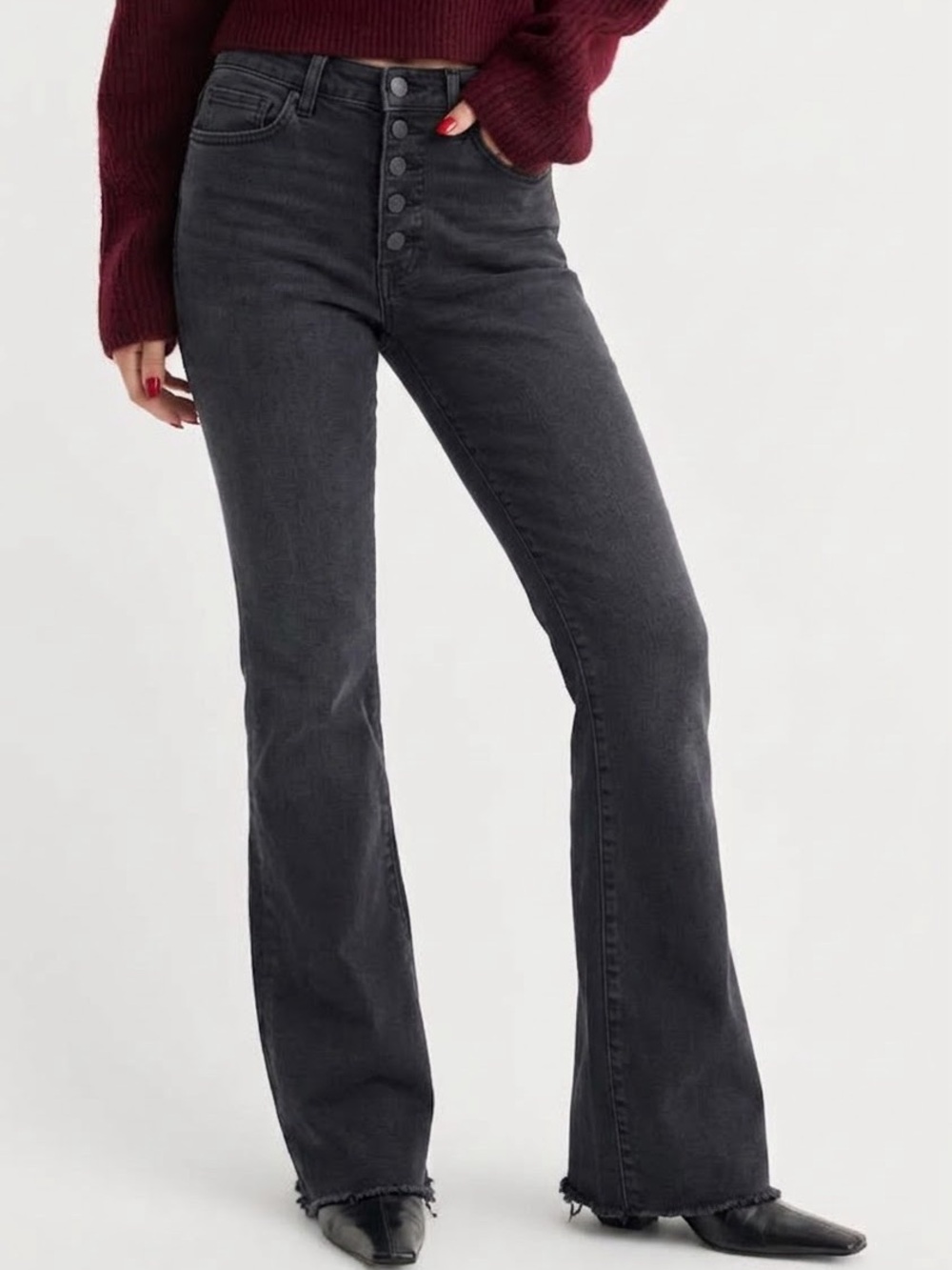 GOOD AMERICAN Women's Good Legs Crop Mini Boot Jeans - Black, Sz 15